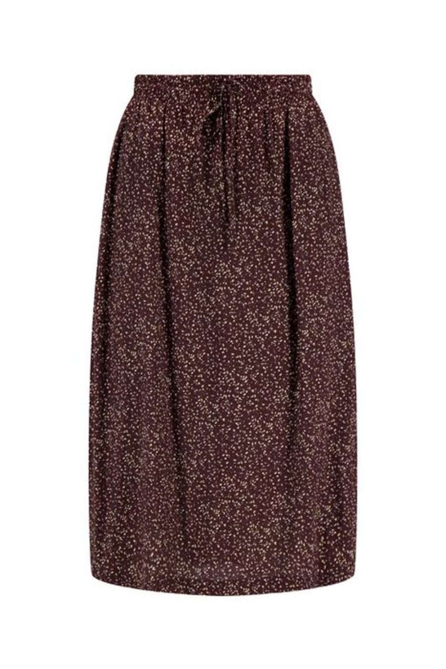 Kleding Zusss | Zusss Lange Rok Met Print Chocoladebruin