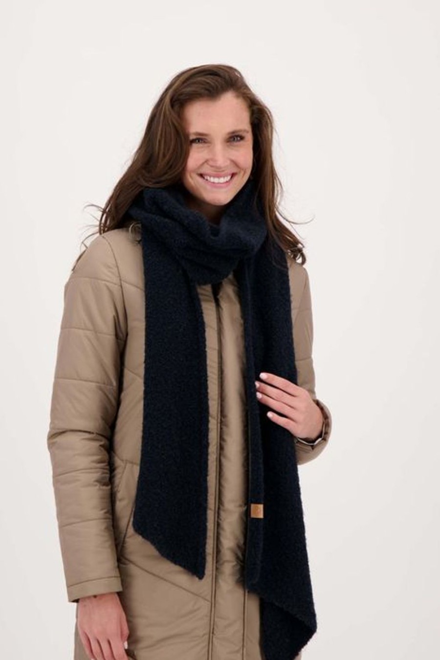 Kleding Zusss | Zusss Sjaal Van Boucle Donkerblauw
