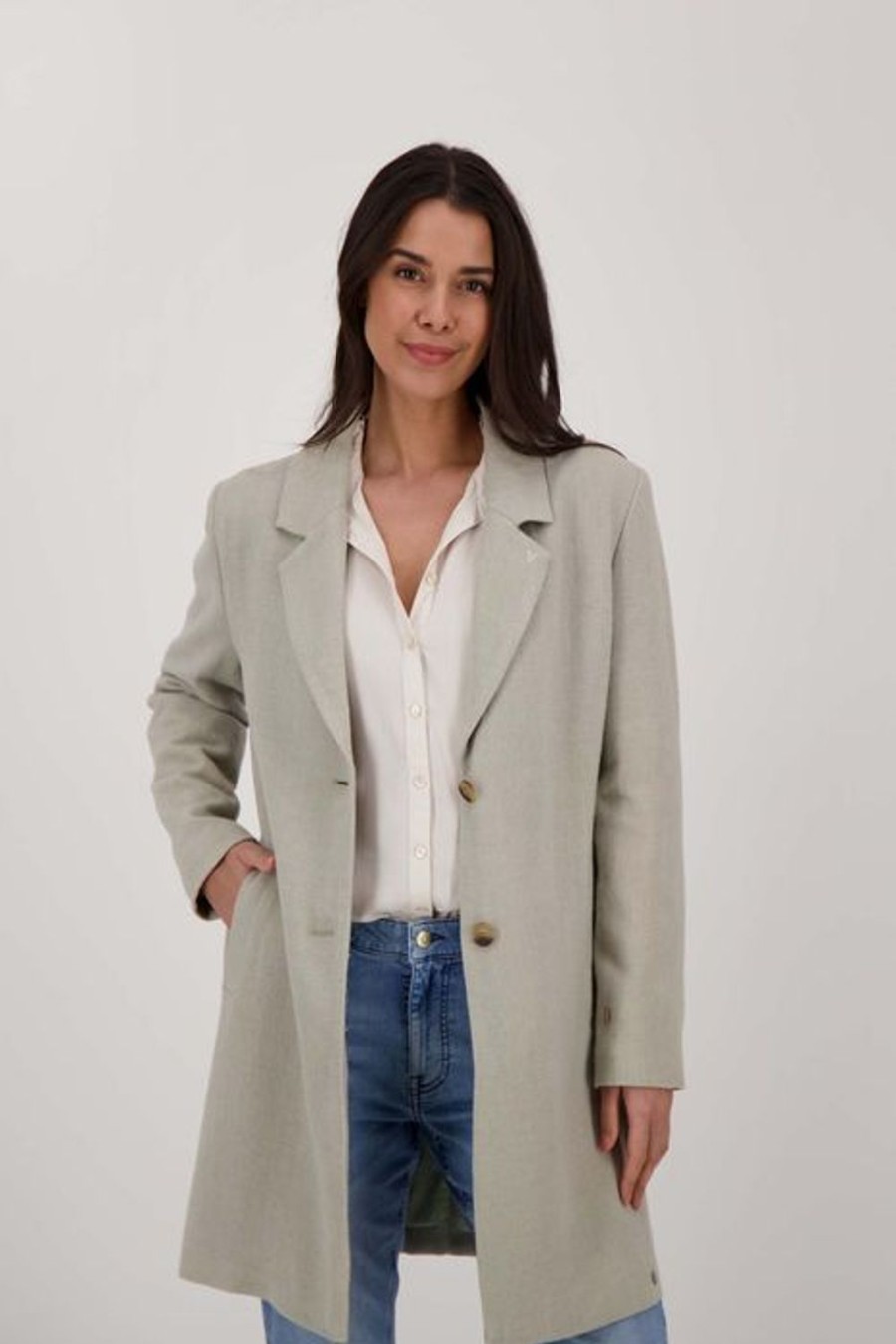 Kleding Zusss | Zusss Lange Blazerjas Saliegroen Saligroen