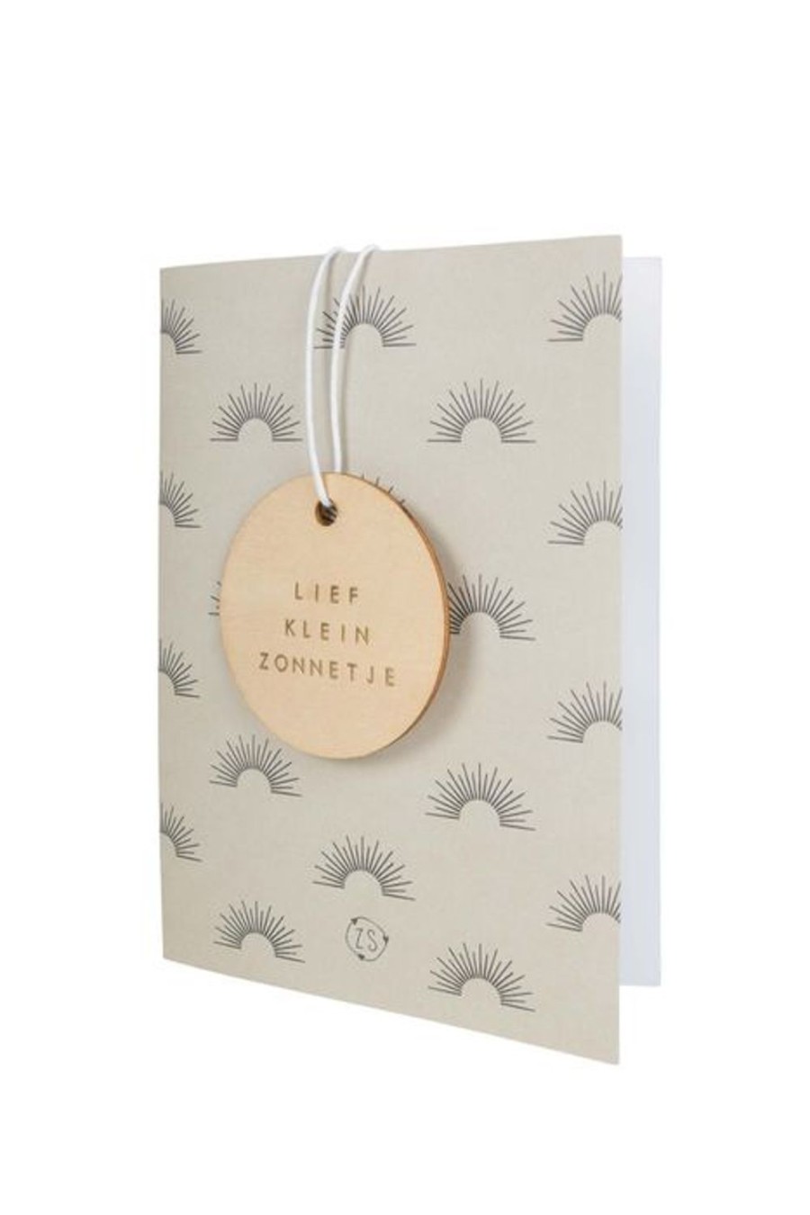 Baby Zusss | Zusss Wenskaart Met Houten Tag Klein Zonnetje Zand