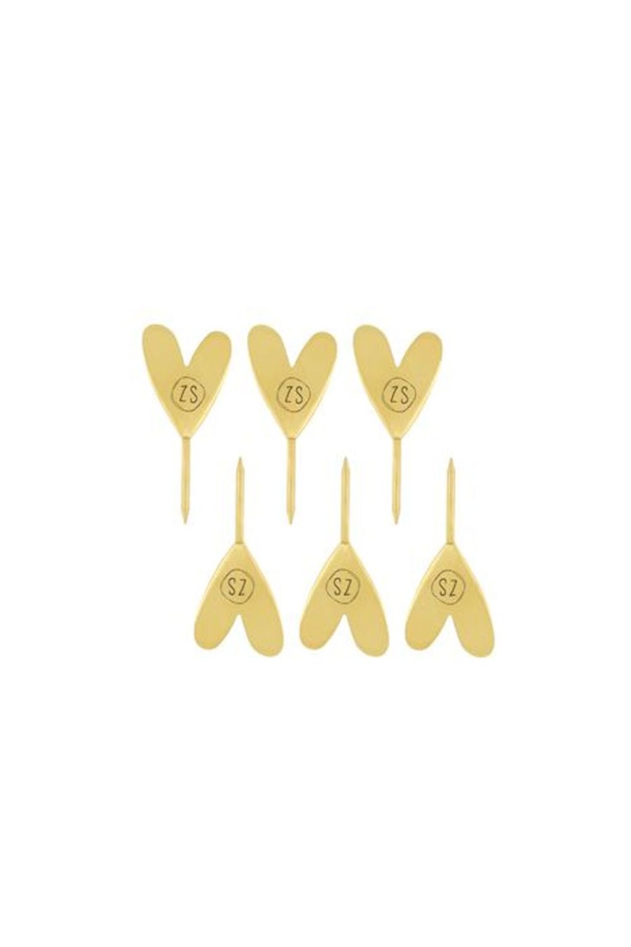 Koken & Tafelen Zusss | Zusss Set Van 6 Borrelmarkers Hartje Goud