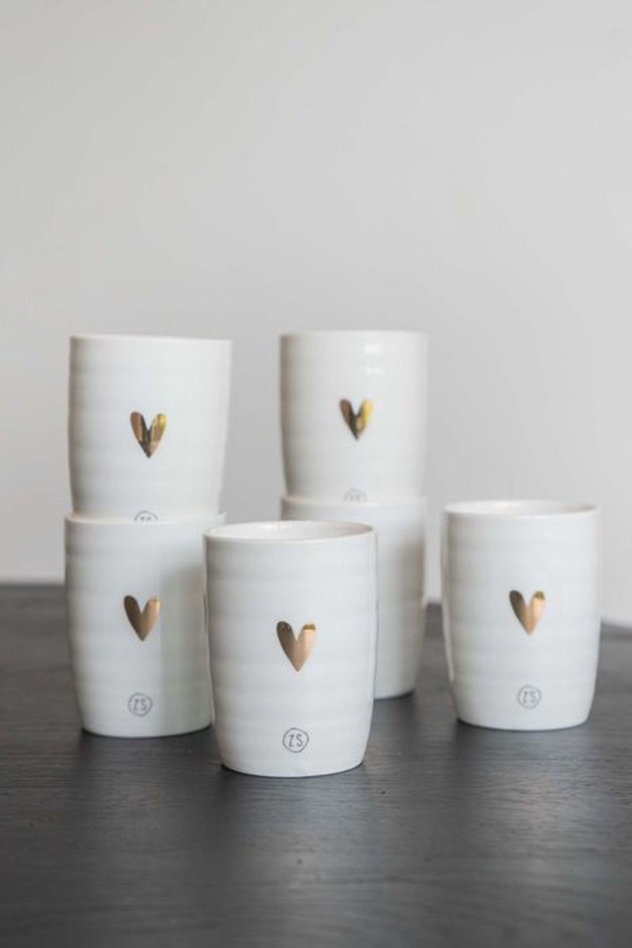 Koken & Tafelen Zusss | Zusss Koffiemok Goud Hartje (Set Van 6)