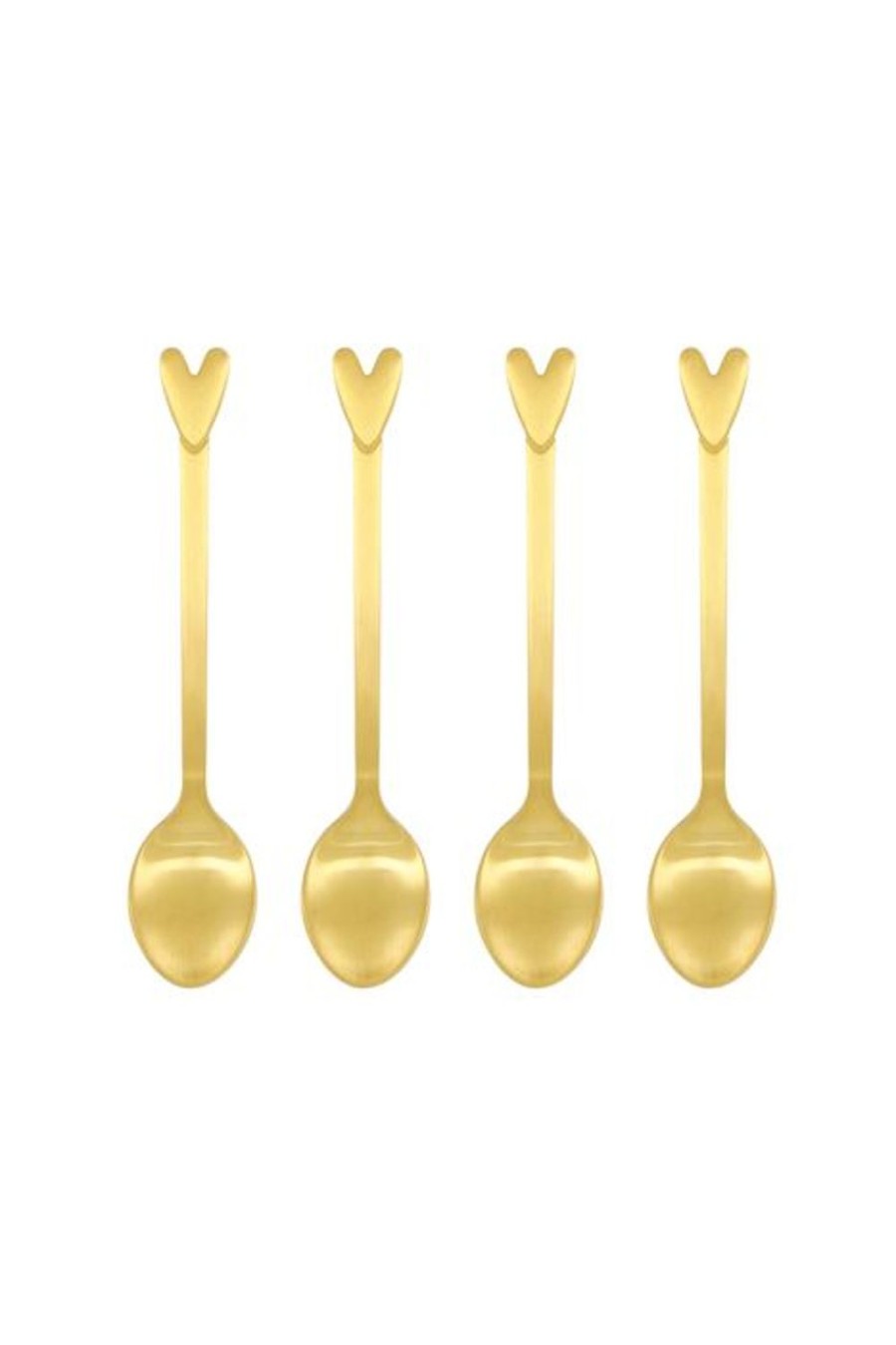 Koken & Tafelen Zusss | Zusss Set Van 4 Lepeltjes Hartje Goud