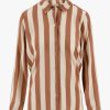 Kleding Zusss | Zusss Oversized Blouse Met Streep Brique/Ecru