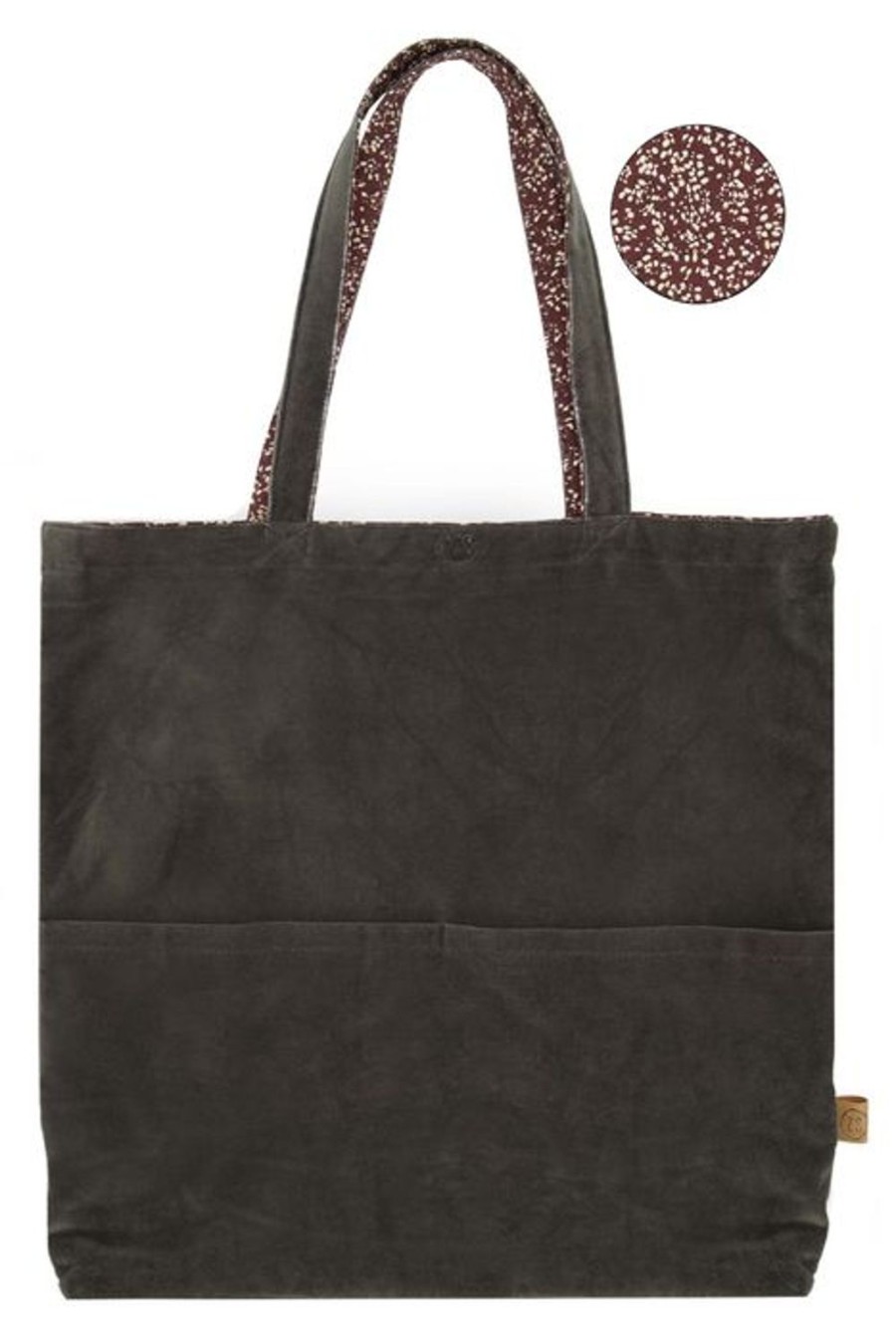 Tassen Zusss | Zusss Fluwelen Shopper Antracietgrijs