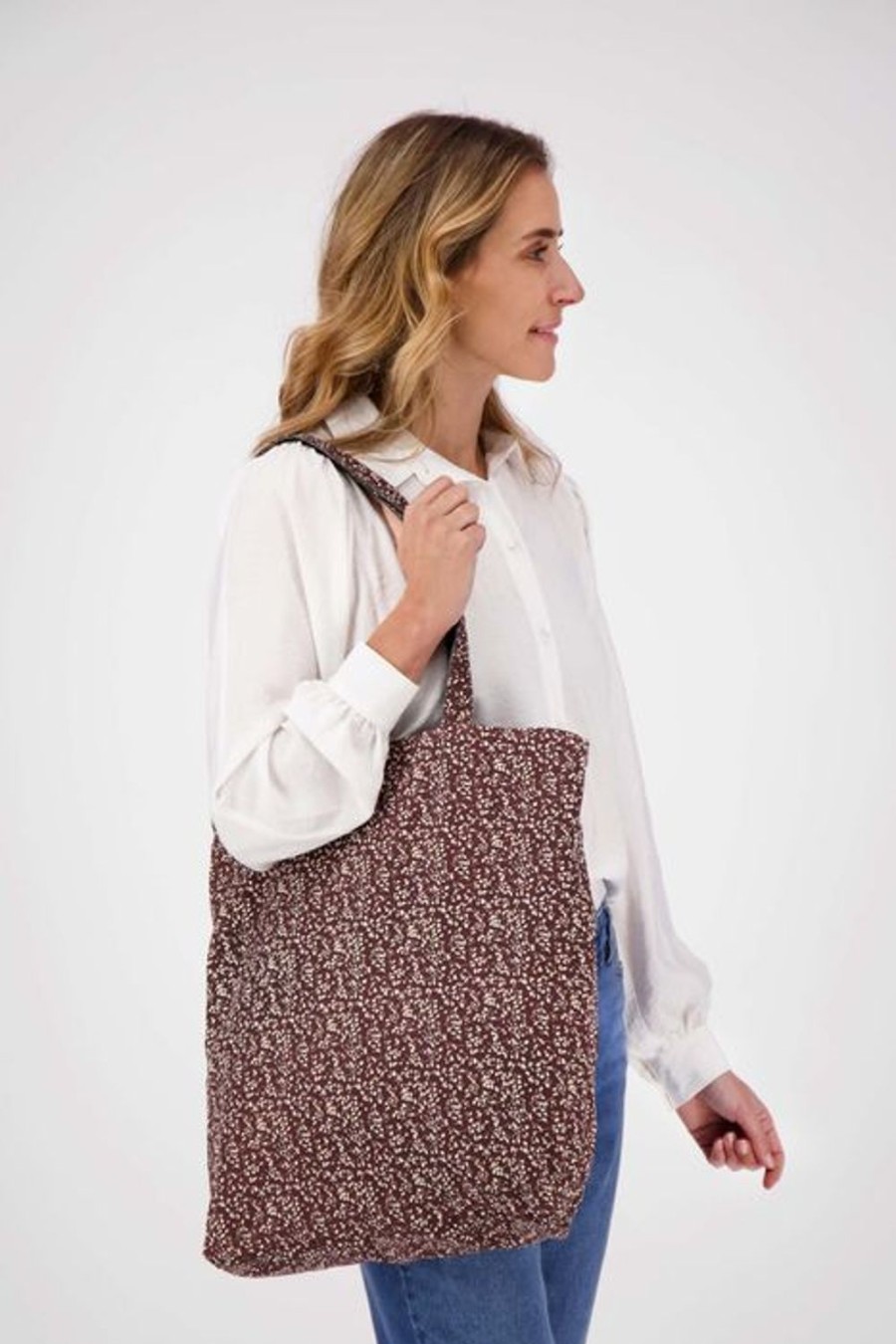 Tassen Zusss | Zusss Fluwelen Shopper Antracietgrijs