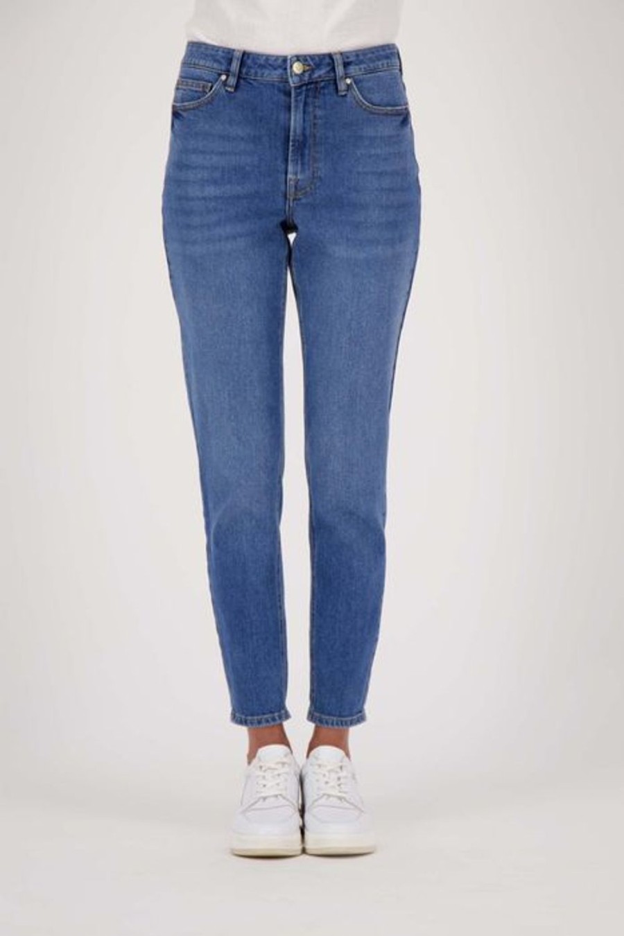Kleding Zusss | Zusss Trendy Mom Jeans Midden Blauw