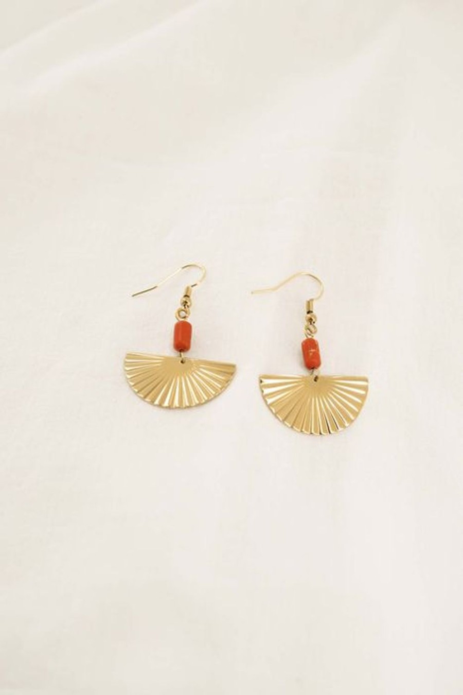 Mooimakers Zusss | Zusss Oorhangers Met Halve Zon Koraalroze/Goud
