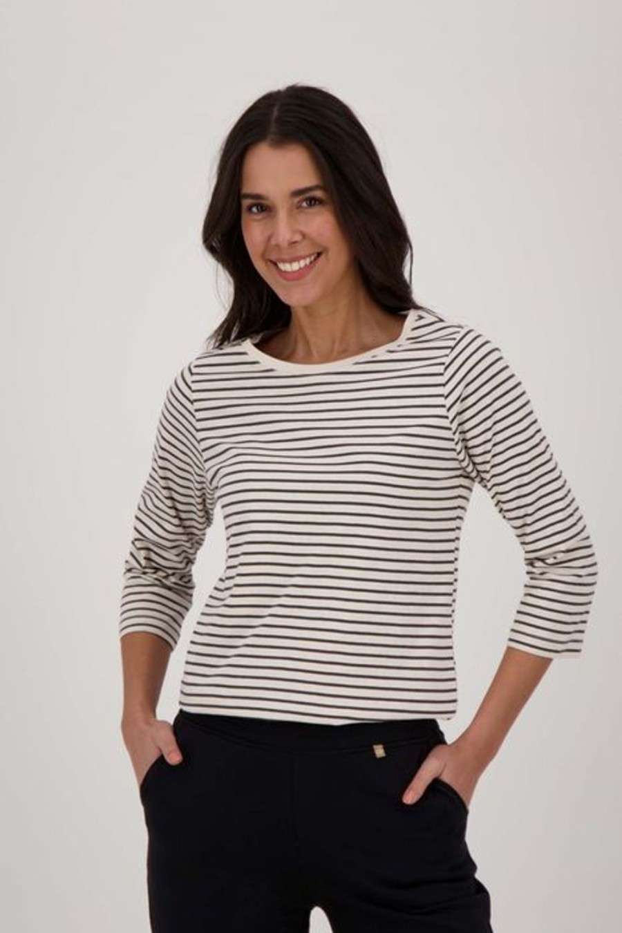Kleding Zusss | Zusss Streep Shirt Zand / Off Black