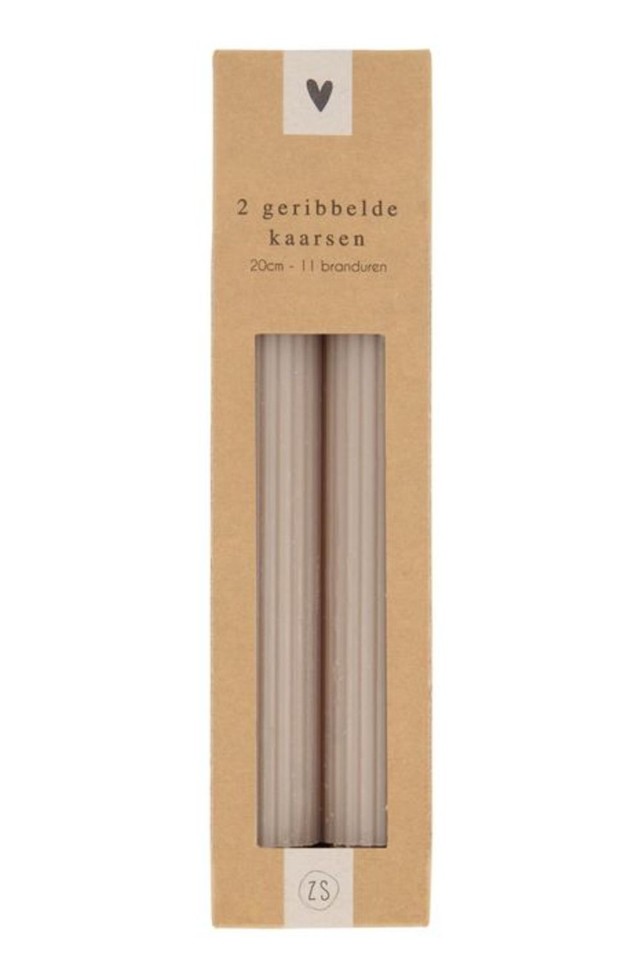 In Huis Zusss | Zusss 2 Geribbelde Kaarsen 20Cm Leem