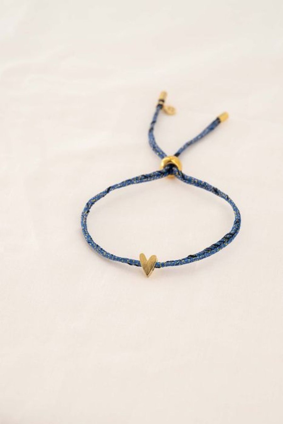 Mooimakers Zusss | Zusss Touw Armbandje Met Hartje Donkerblauw