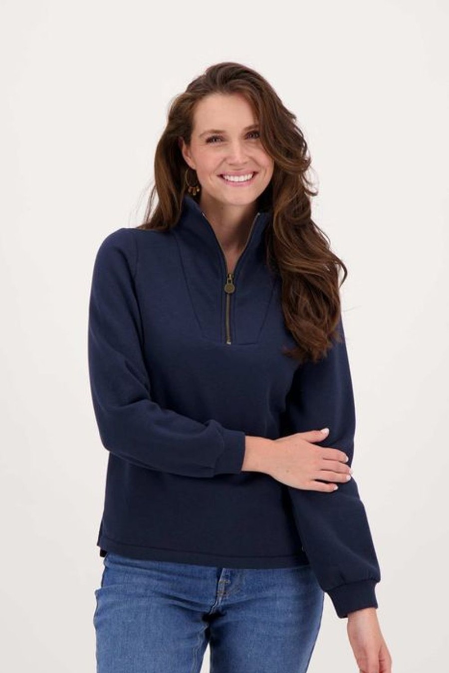 Kleding Zusss | Zusss Sweater Met Ritssluiting Donkerblauw