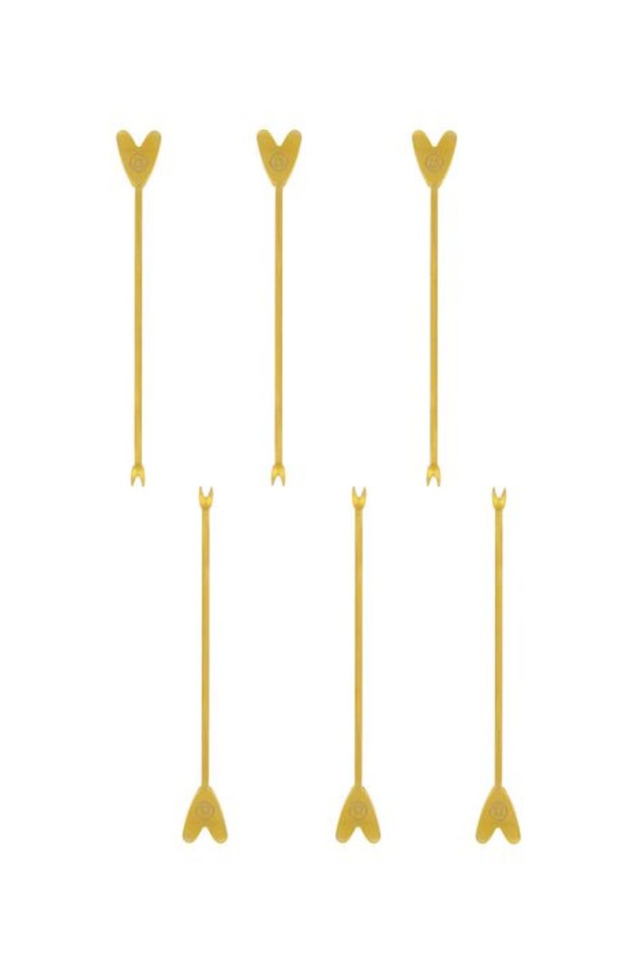 Koken & Tafelen Zusss | Zusss Set Van 6 Borrelprikkers Hartje Goud