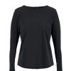 Kleding Zusss | Zusss Travel Top Met Boothals Zwart