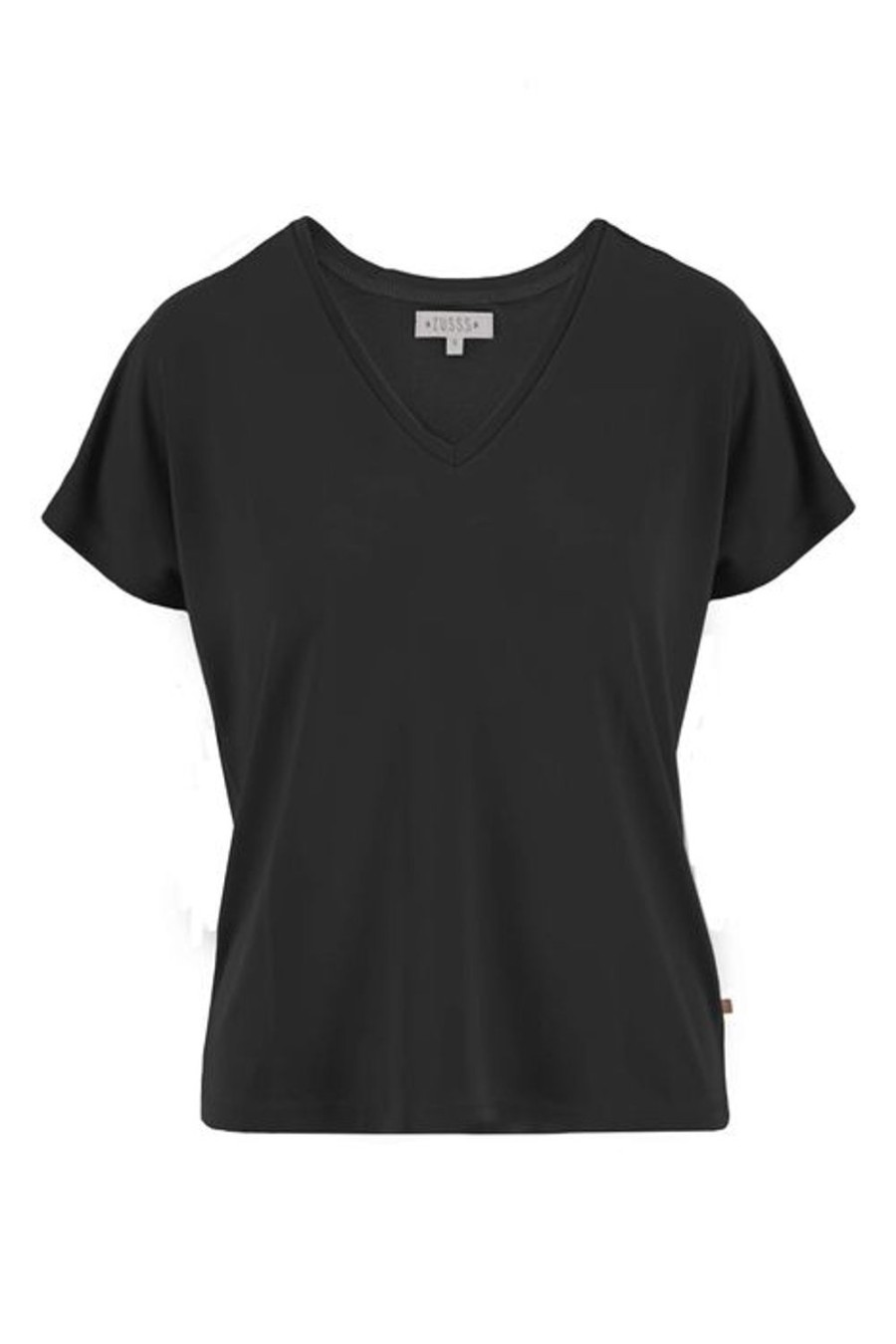 Kleding Zusss | Zusss T-Shirt Met V-Hals Off Black