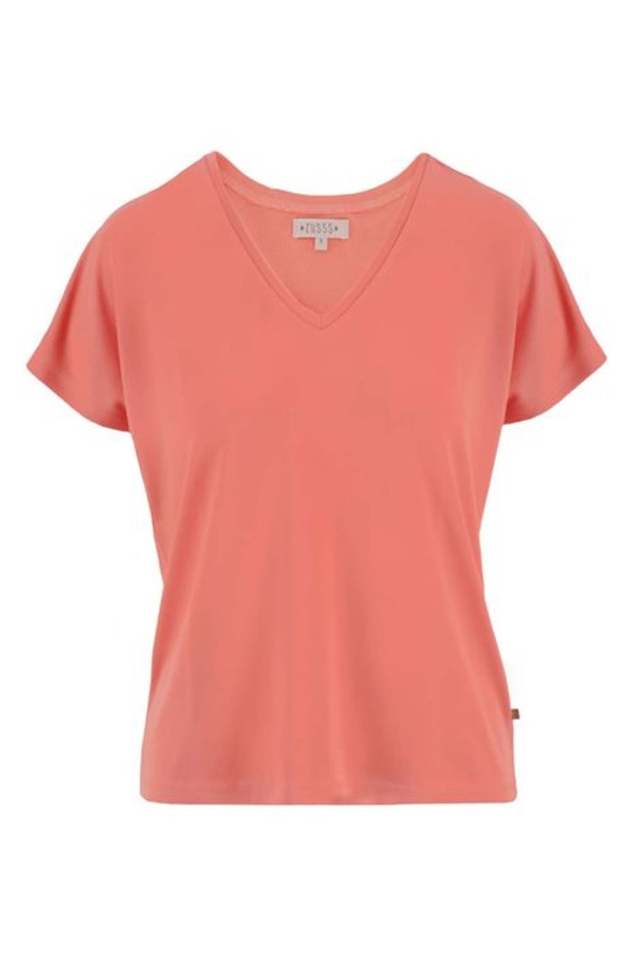 Kleding Zusss | Zusss T-Shirt Met V-Hals Koraalroze