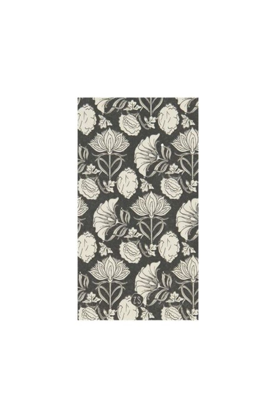 Koken & Tafelen Zusss | Zusss Servetten Bloemenprint 11X20Cm Antracietgrijs