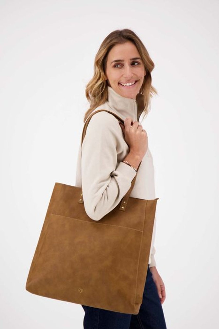 Tassen Zusss | Zusss Grote Shopper Cognac