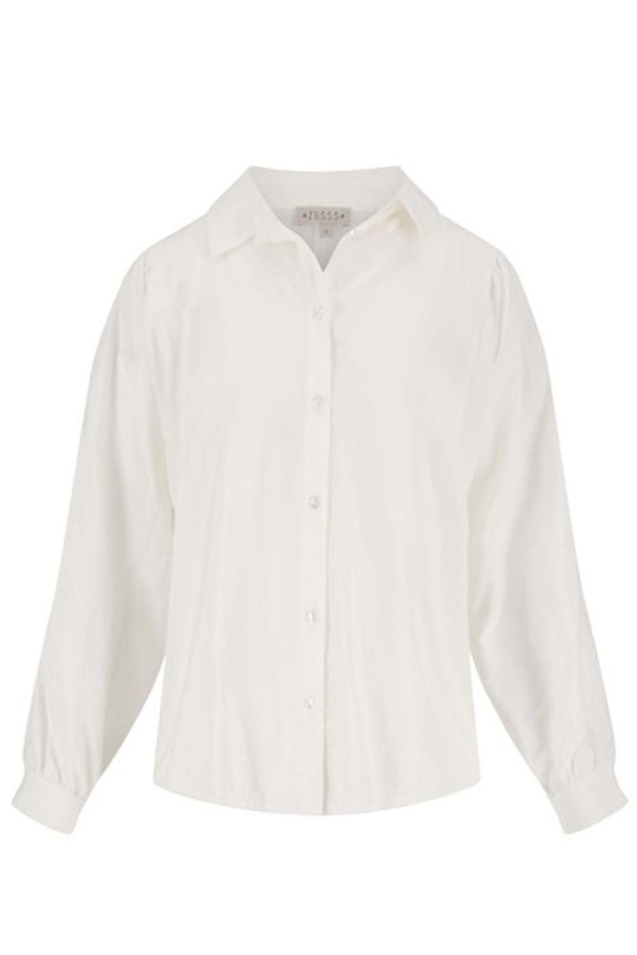 Kleding Zusss | Zusss Blouse Met Wijde Mouwen Wit