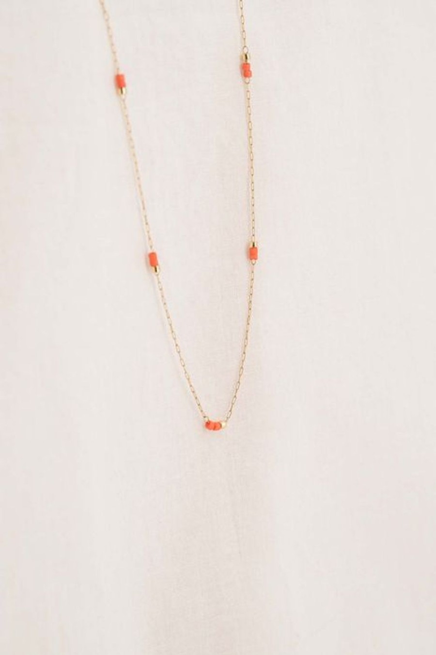 Mooimakers Zusss | Zusss Fijne Ketting Met Kraaltjes Koraalroze/Goud