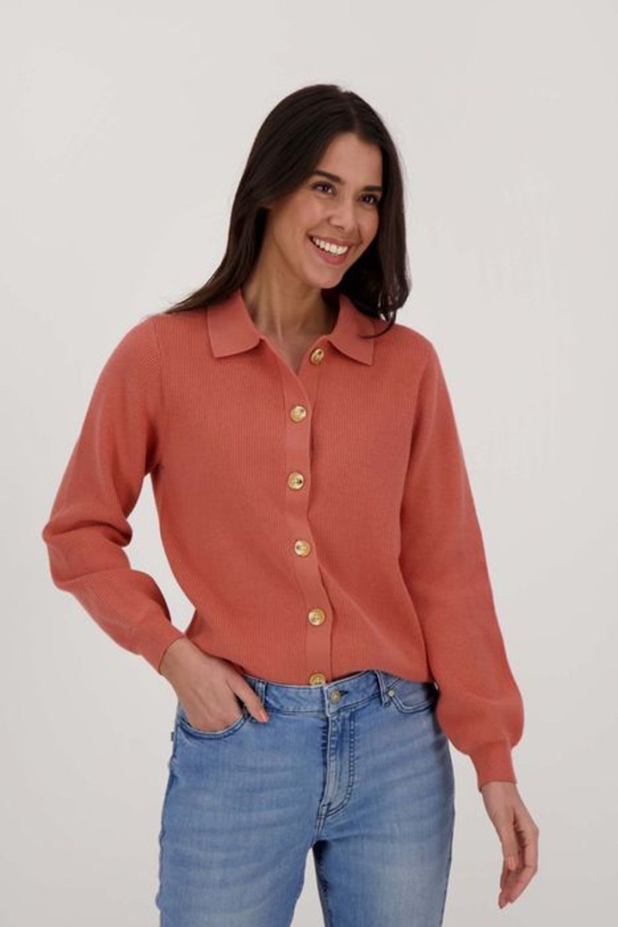 Kleding Zusss | Zusss Vestje Met Polokraag Koraalroze
