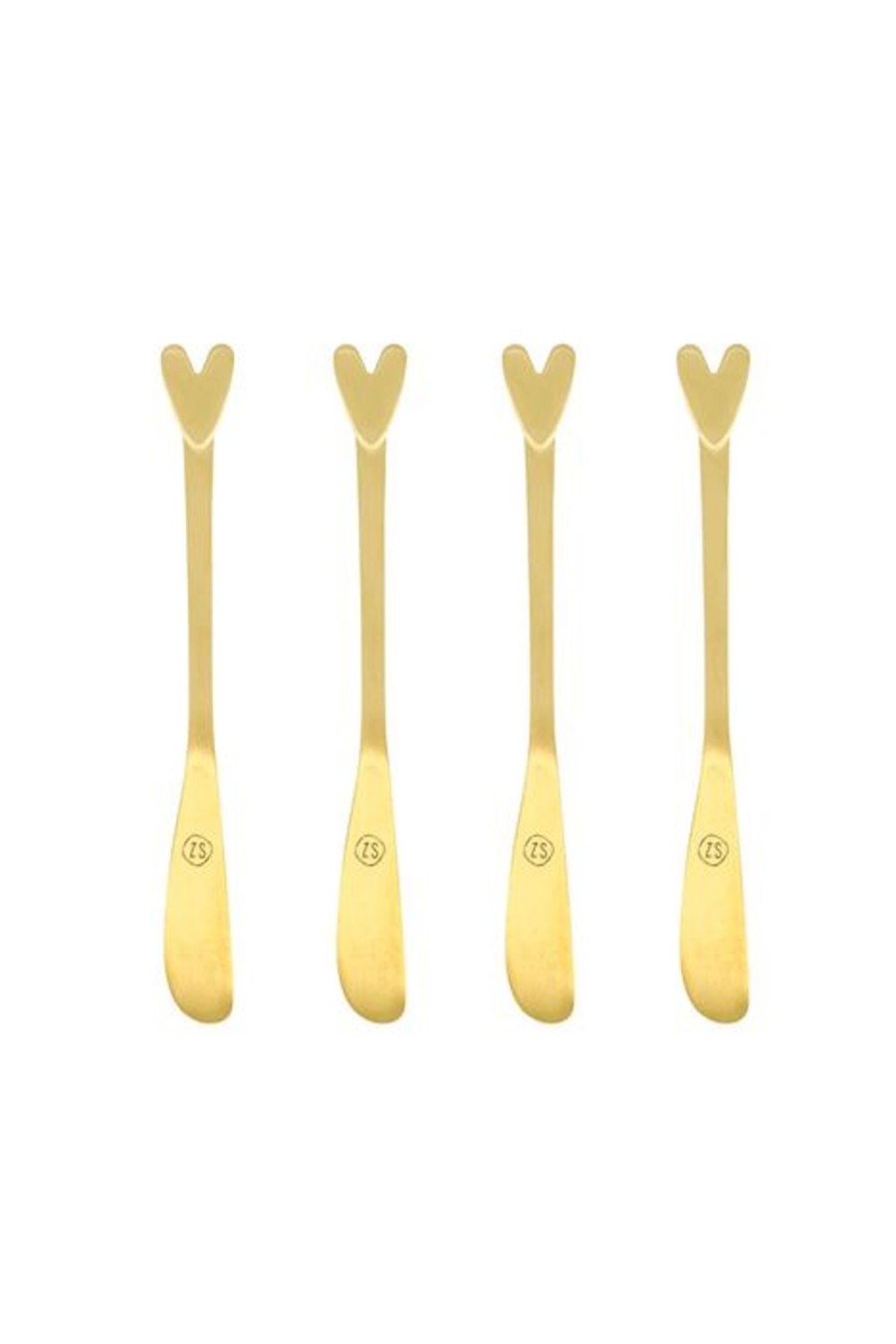 Koken & Tafelen Zusss | Zusss Set Van 4 Mesjes Hartje Goud