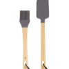 Koken & Tafelen Zusss | Zusss Houten Pannenlikker En Bakkwast Set Antracietgrijs