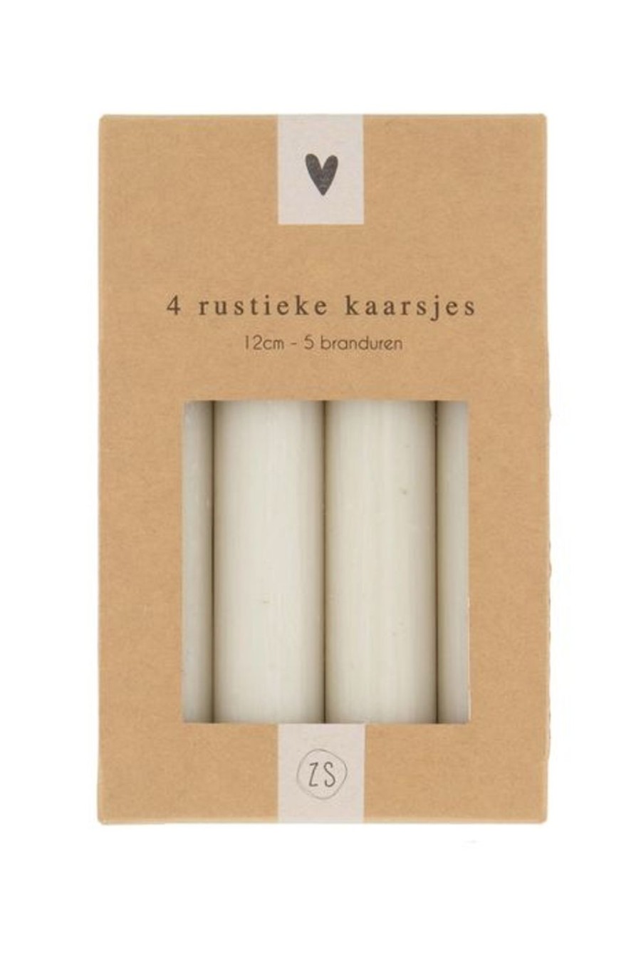 In Huis Zusss | Zusss 4 Rustieke Kaarsjes 12Cm Krijt