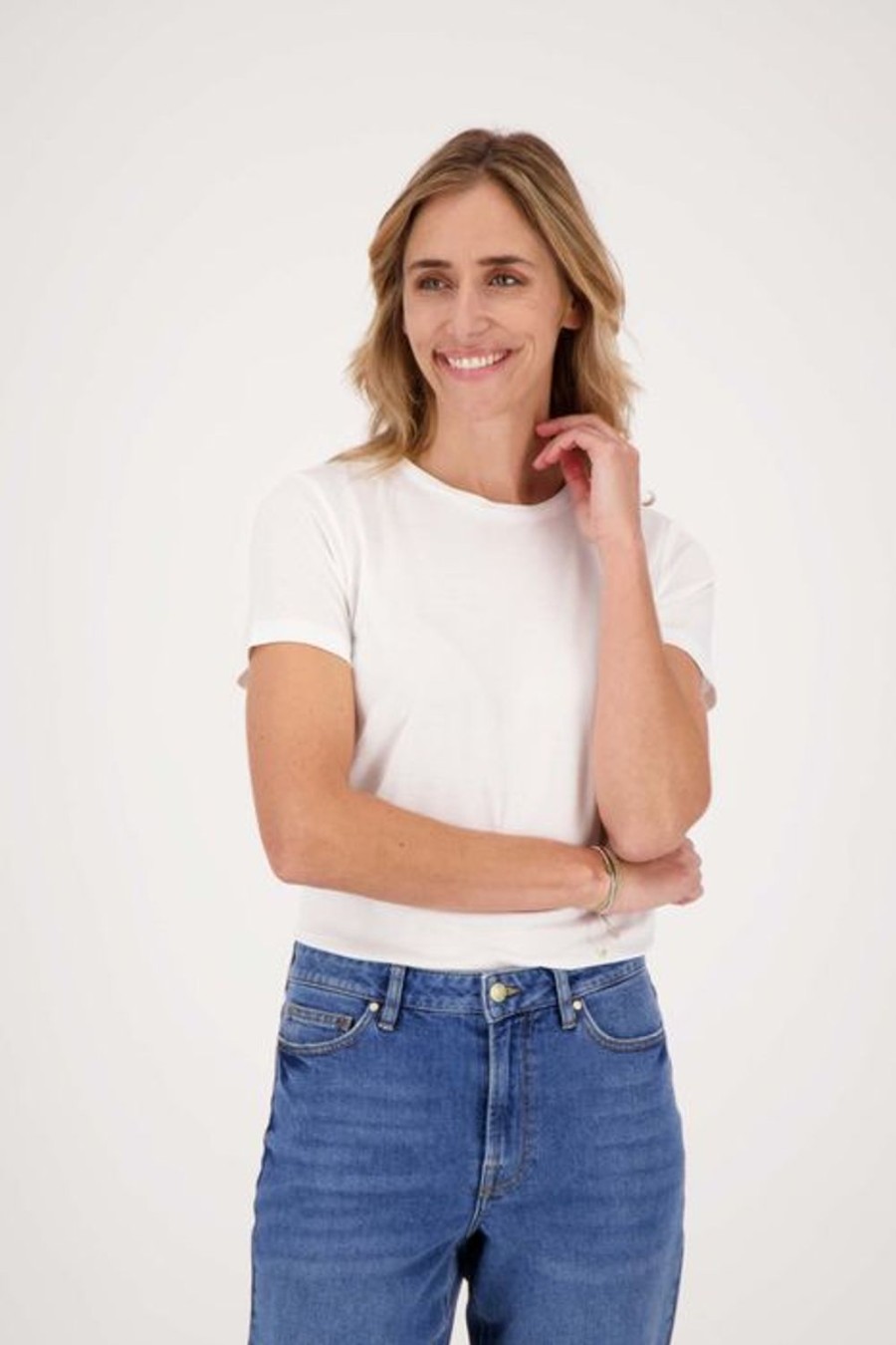 Kleding Zusss | Zusss T-Shirt Met Ronde Hals Wit