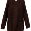 Kleding Zusss | Zusss Gebreid Vest Chocoladebruin Chocolade Bruin