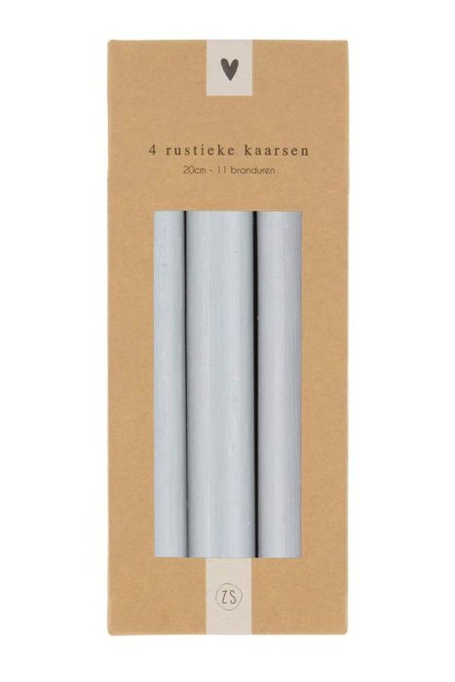 In Huis Zusss | Zusss 4 Rustieke Kaarsen 20Cm Lichtgrijs