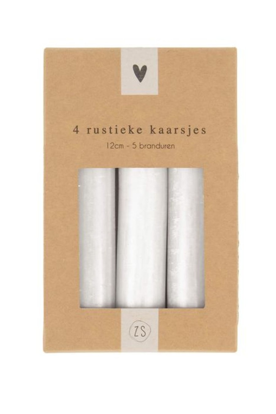 In Huis Zusss | Zusss 4 Rustieke Kaarsjes 12Cm Wit
