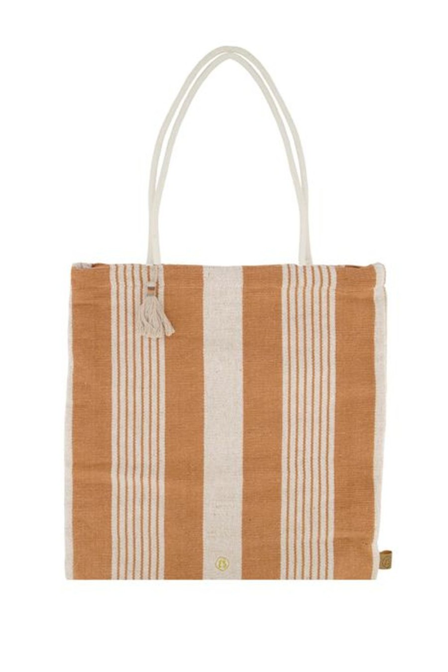Tassen Zusss | Zusss Gestreepte Tas Camel/Ecru