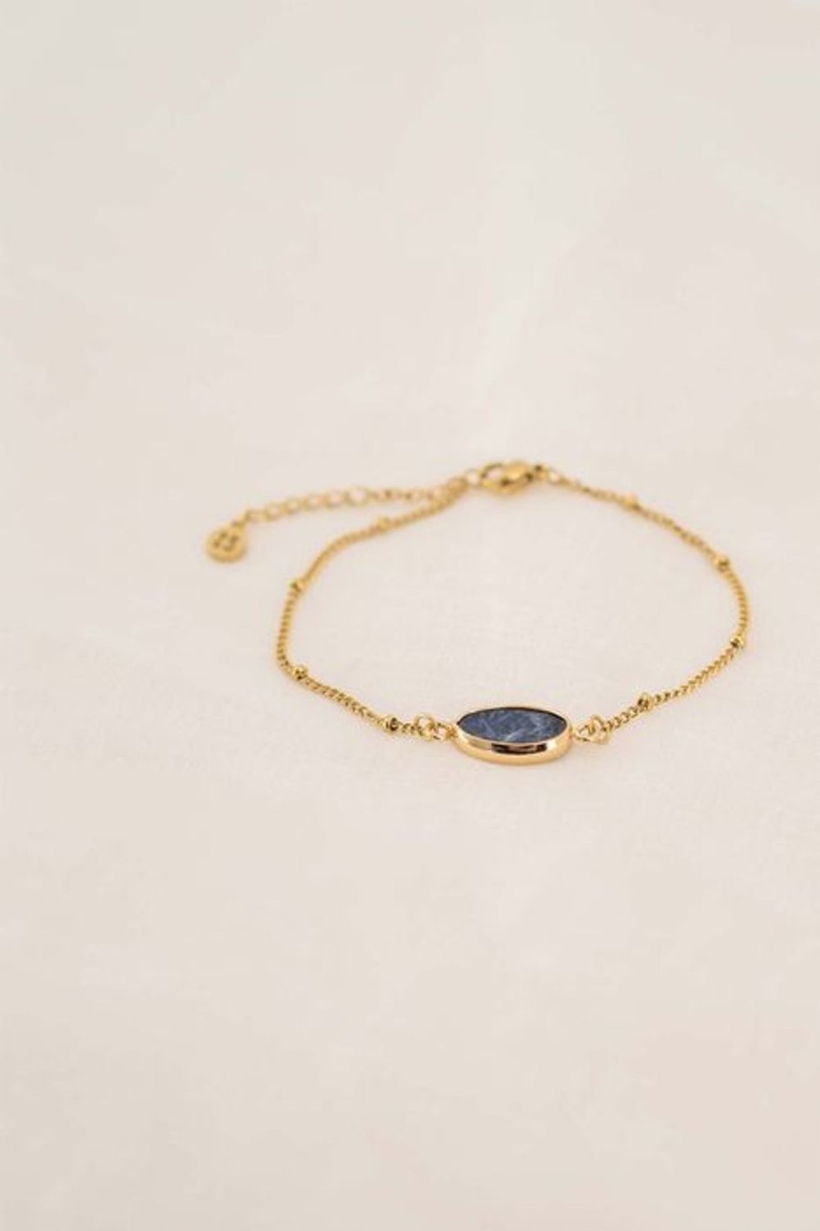 Mooimakers Zusss | Zusss Armband Met Glassteen Donkerblauw