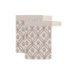 Bad & Bed Zusss | Zusss Set Van 2 Washandjes Mozaiek Off White/Leem