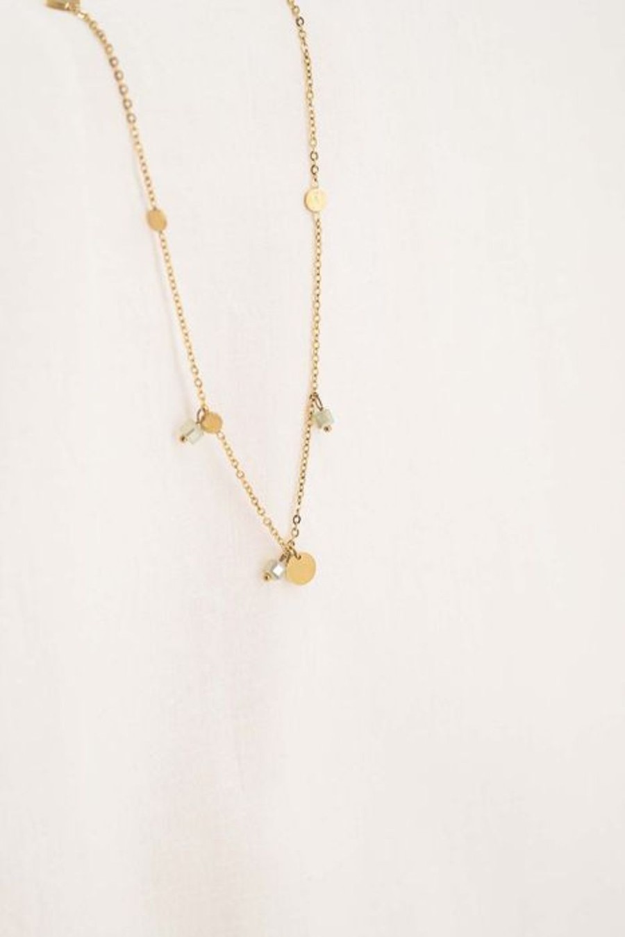 Mooimakers Zusss | Zusss Ketting Met Rondjes Saliegroen/Goud