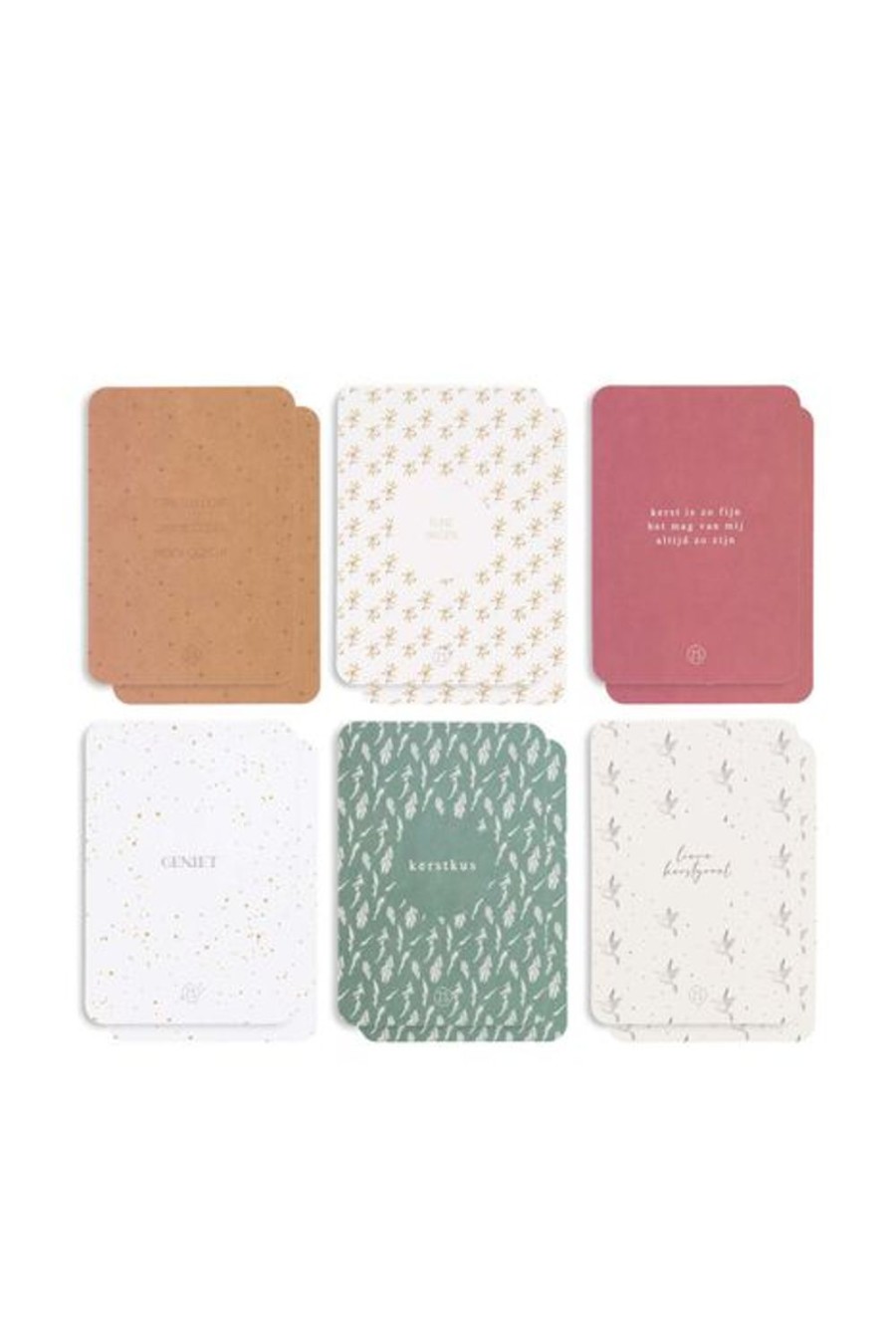 Feest & Bureau Zusss | Zusss 12 Wenskaarten In Bewaardoosje Mistletoe Off White