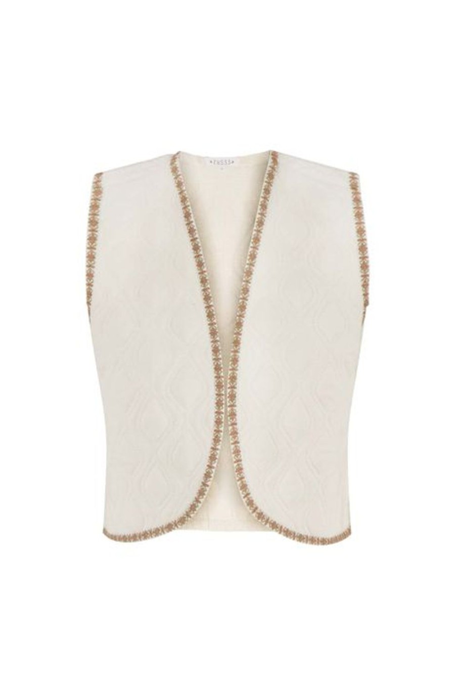 Kleding Zusss | Zusss Gilet Met Borduursels Zand