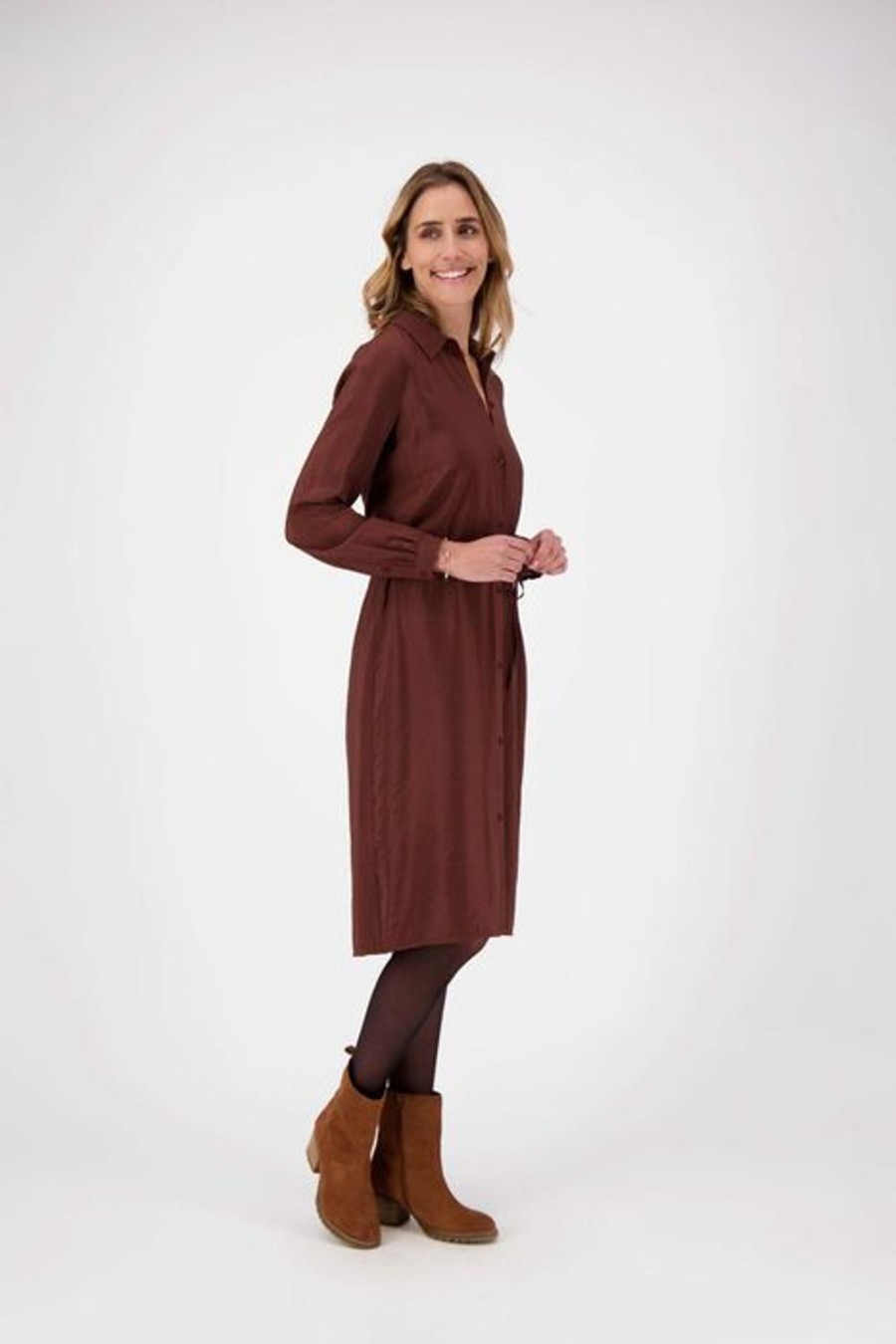 Kleding Zusss | Zusss Overhemdjurk Chocoladebruin