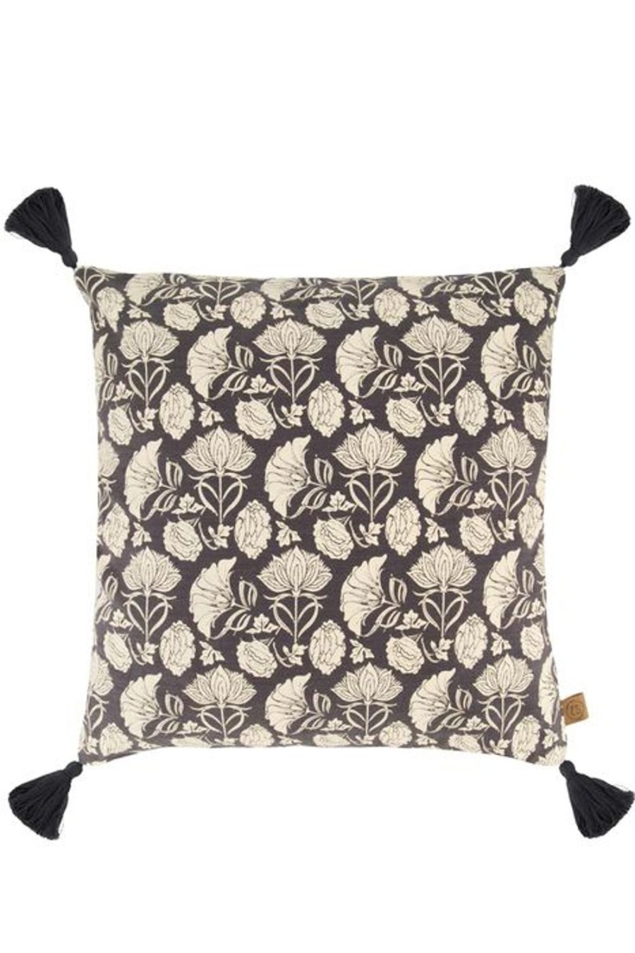 In Huis Zusss | Zusss Kussen Bloemenprint 45X45Cm Antracietgrijs/Off White