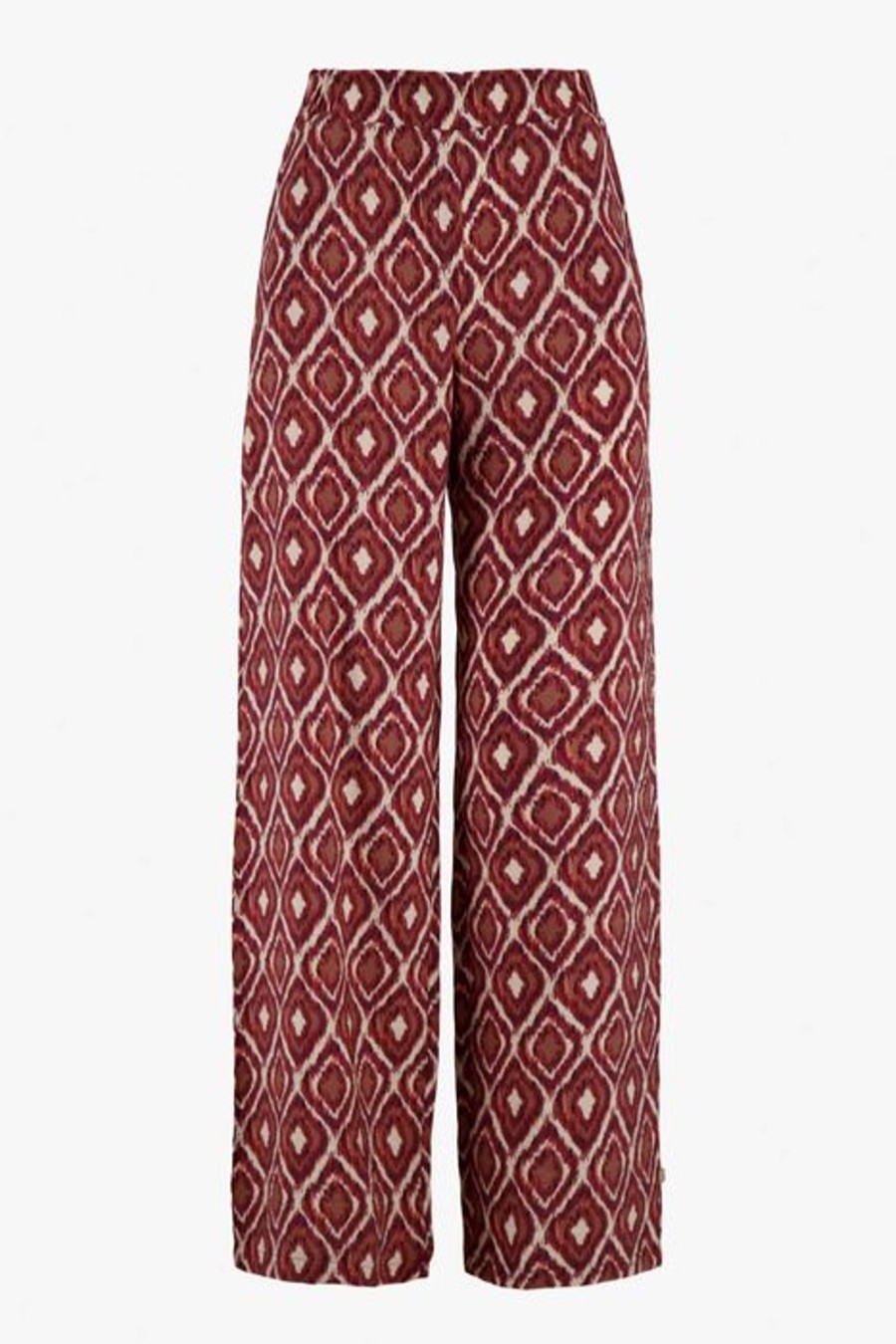 Kleding Zusss | Zusss Broek Met Ikat Print Zand/Roodbruin