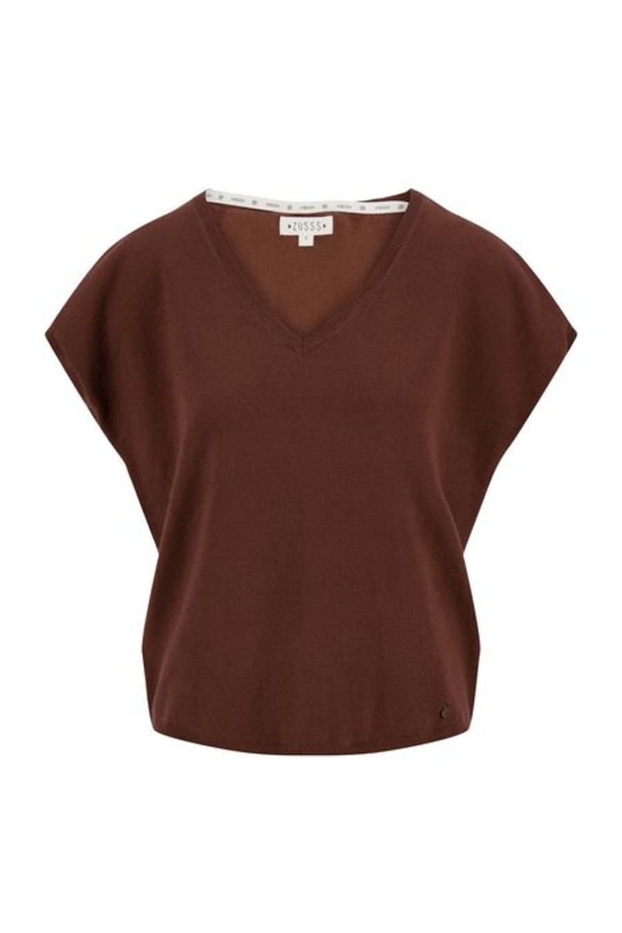 Kleding Zusss | Zusss Gebreide Top Chocoladebruin