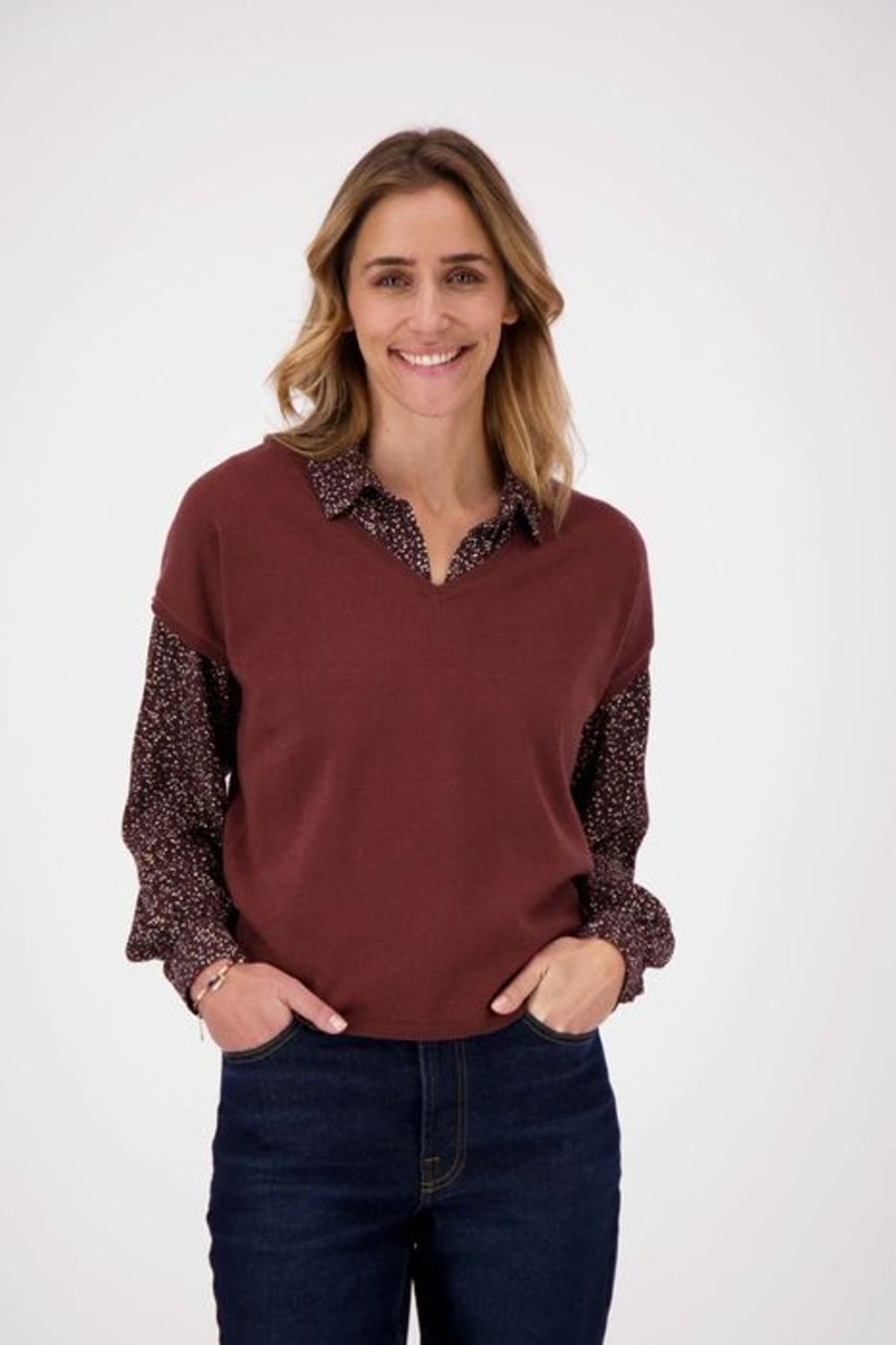 Kleding Zusss | Zusss Gebreide Top Chocoladebruin