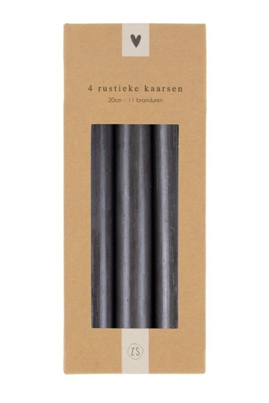 In Huis Zusss | Zusss 4 Rustieke Kaarsen 20Cm Zwart