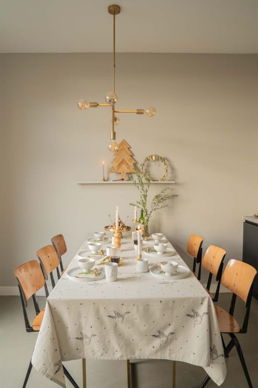 Koken & Tafelen Zusss | Zusss Tafelkleed Vogels 250X150Cm Zand