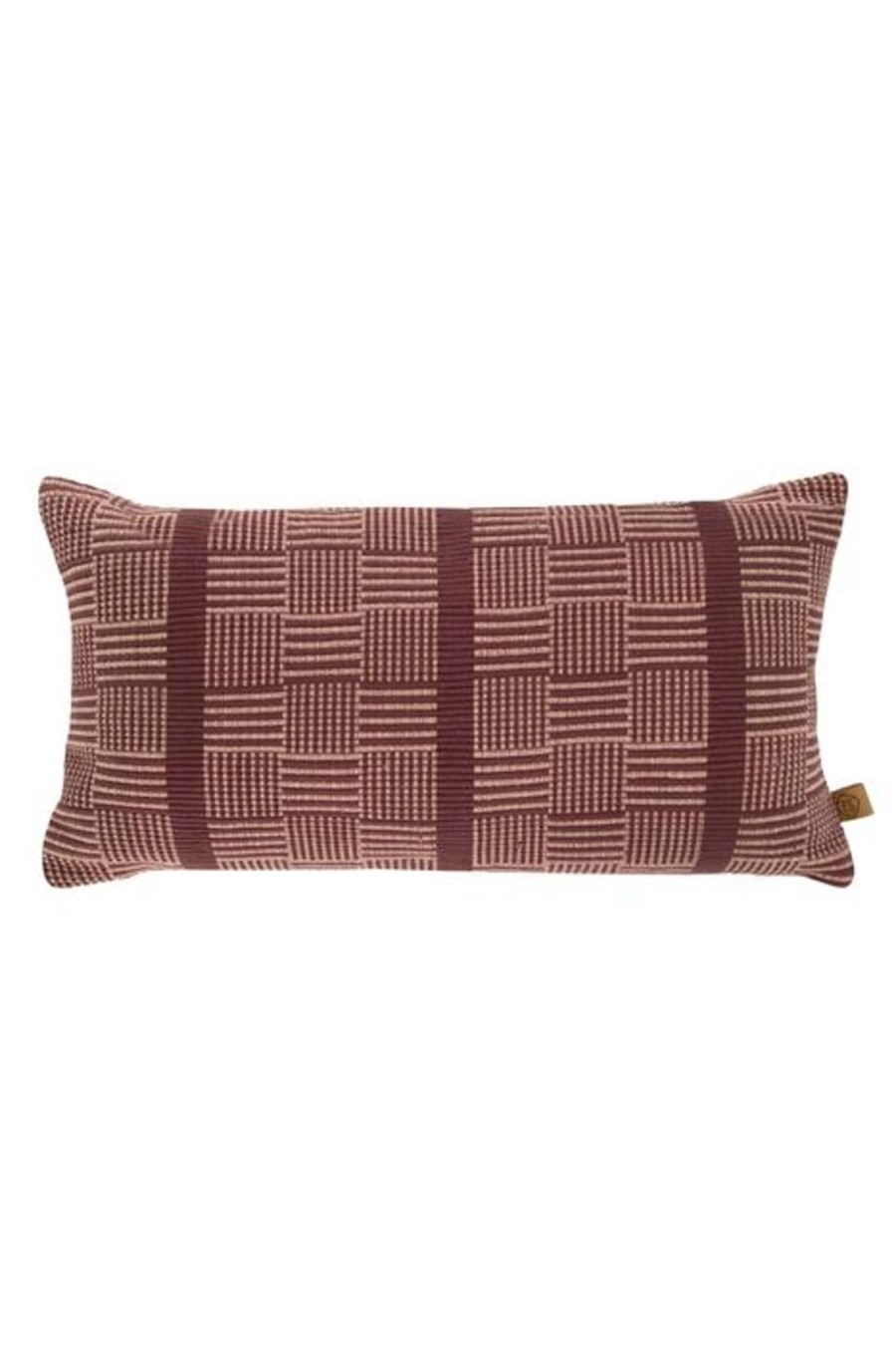 In Huis Zusss | Zusss Geweven Kussen Lijnenprint 60X30Cm Roestbruin/Oud Roze