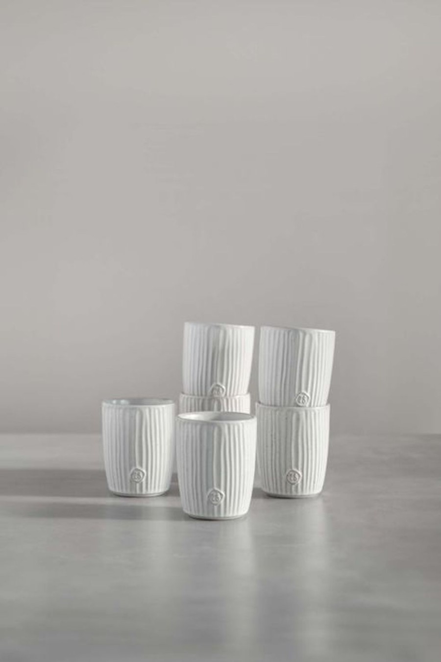 Koken & Tafelen Zusss | Zusss Espressokopje Met Ribbels Zand (Set Van 6)