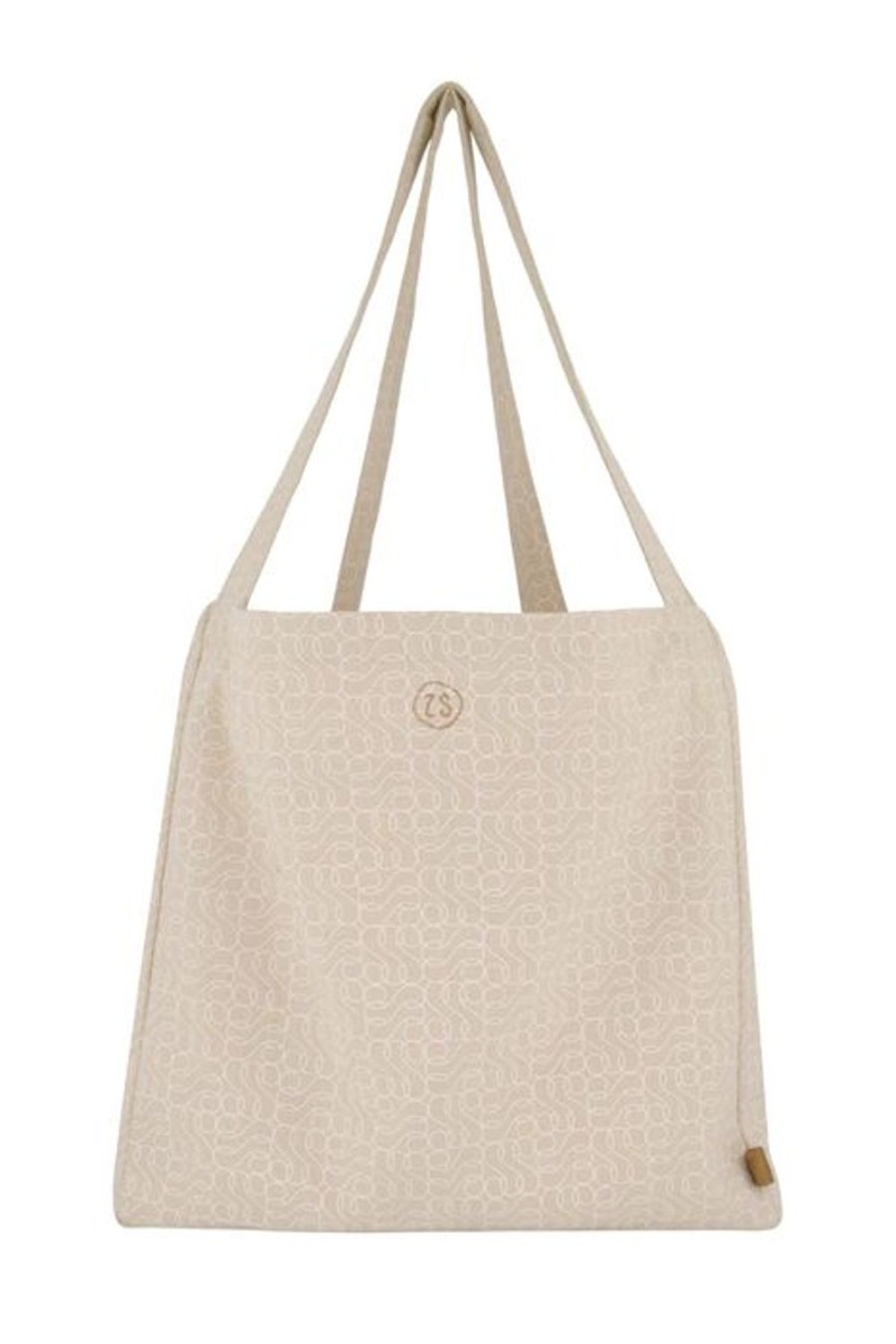 Tassen Zusss | Zusss Katoenen Tas Met Logoprint Zand/Wit
