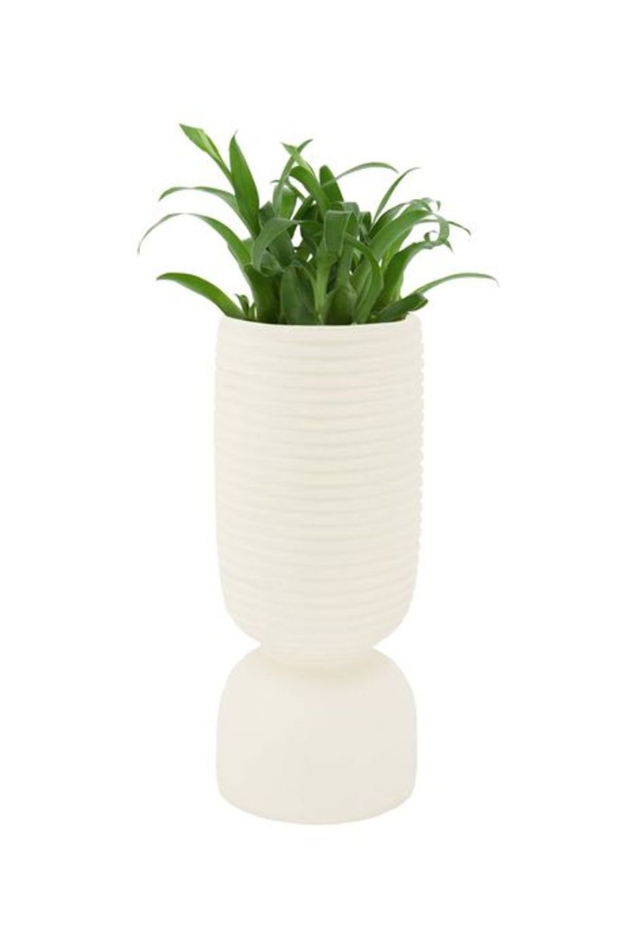 In Huis Zusss | Zusss Polystone Vaas Met Ribbels Off White