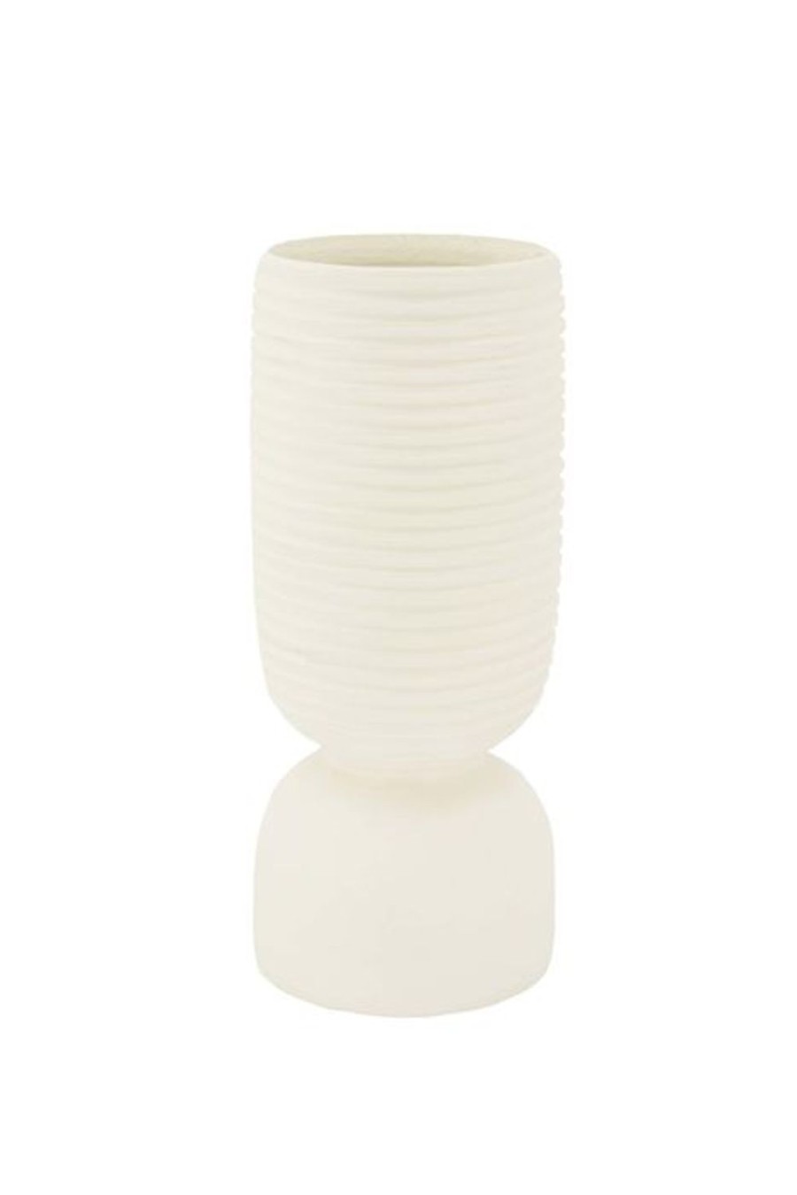 In Huis Zusss | Zusss Polystone Vaas Met Ribbels Off White